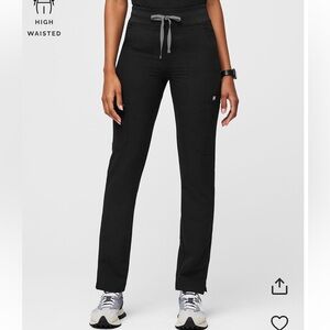 Figs high waisted Yola scrub pants black